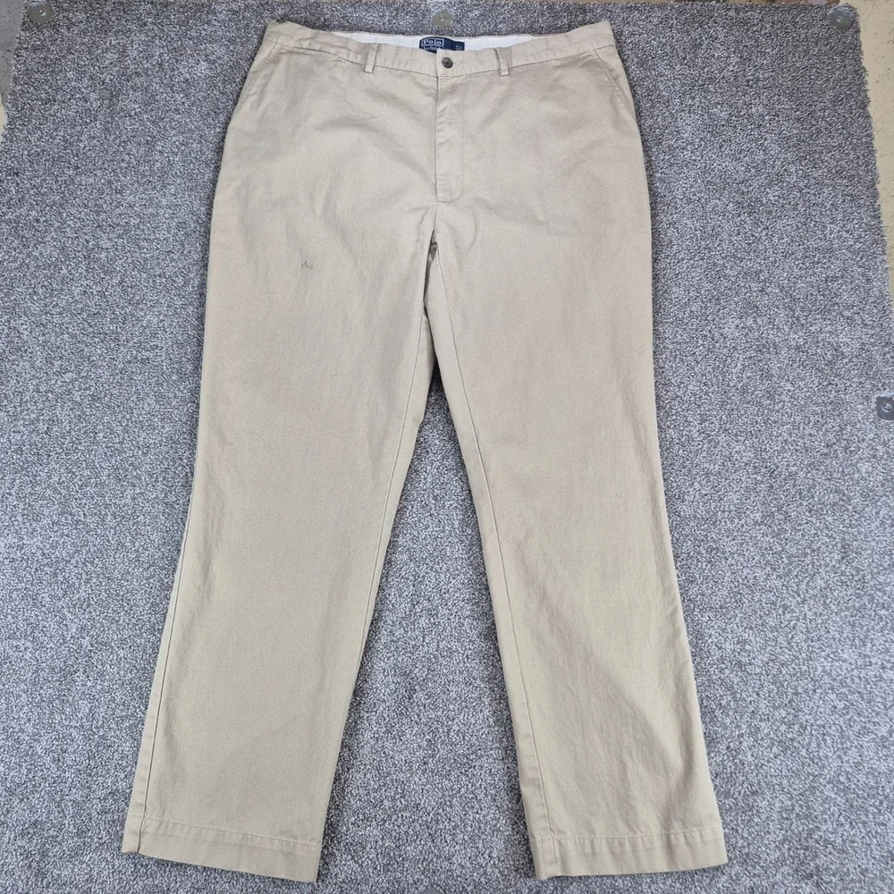 Polo Ralph Lauren Chino Pants‎ Mens 40x32 Khaki Cotton Straight Leg Trousers